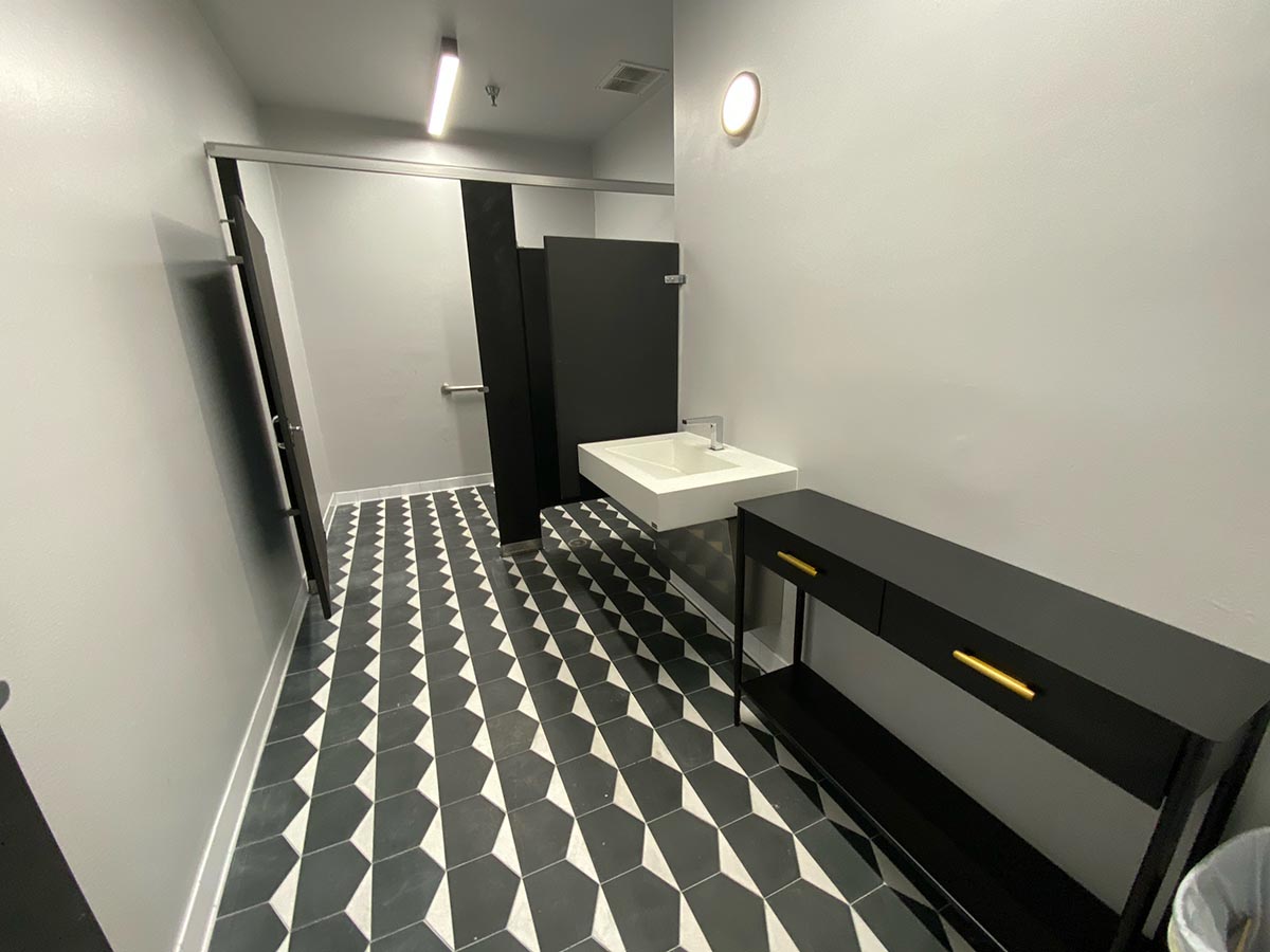 Digital Room - new tiled and painted men's restroom